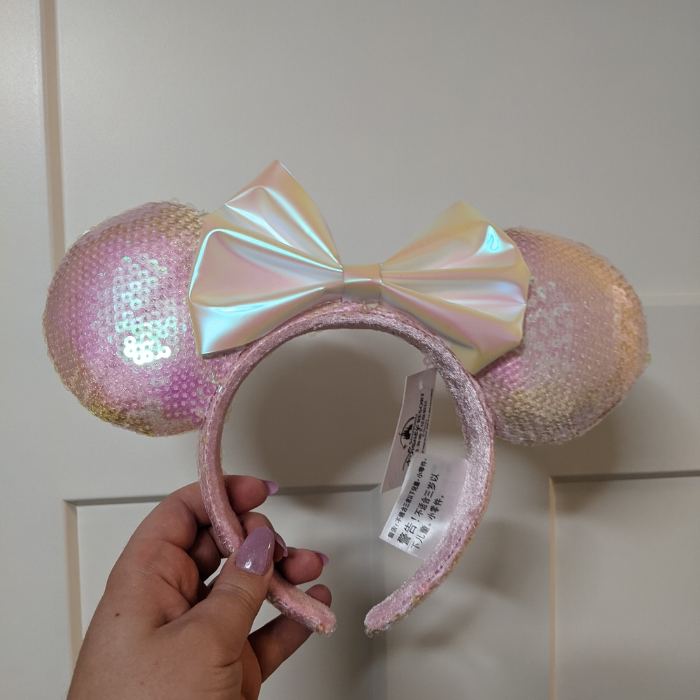 NWT Pink Sequin Minnie Mouse Ears